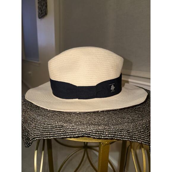 Italian Panama HatStar Clippers Monte CarloSize 55Ivory w/ Black Band